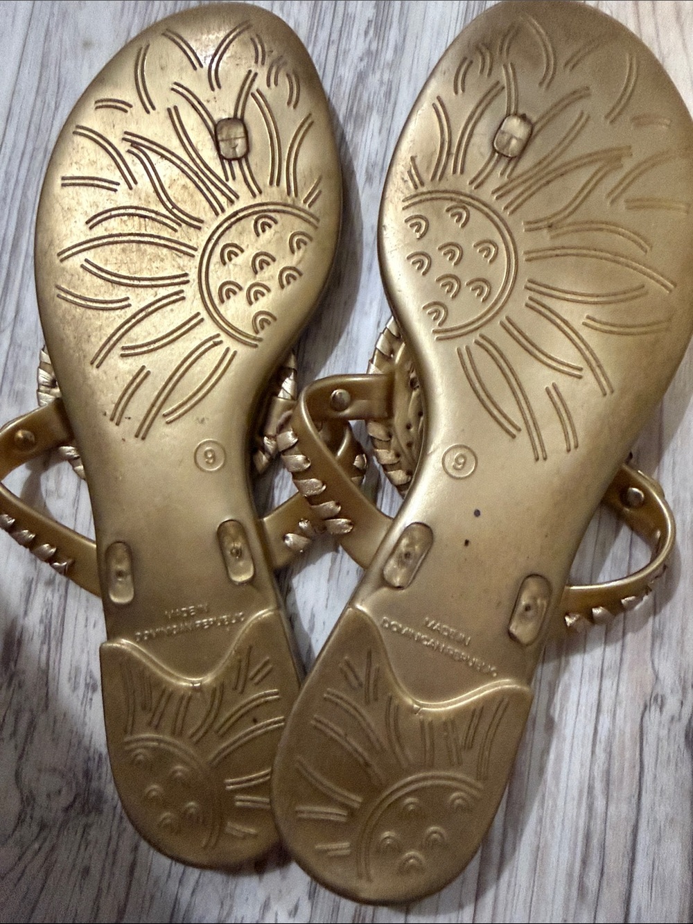 Jack Rogers Gold Georgica Metallic Thong Sandal - Picture 4 of 5